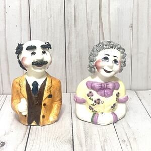 Vintage Spaghetti Hair Figurines Ma Pa Charlie Sadie Schwartz Salt Pepper Set 5”